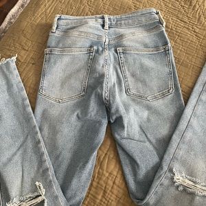 excellent like new condition. Too small for me, super bummed, I love these!